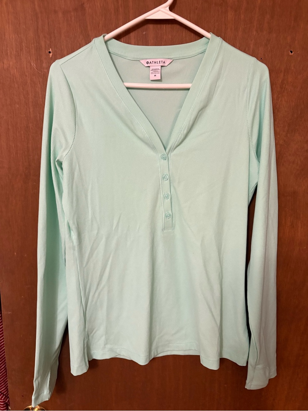 Athleta Mint Green Long Sleeve Henley